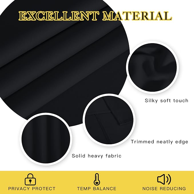 NICETOWN Black Out Curtains 63 inch Long - Image 4