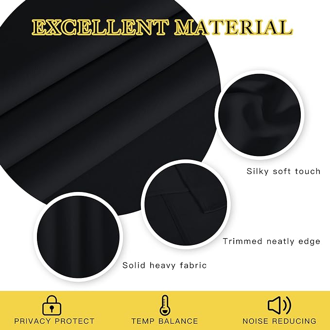 NICETOWN Black Blackout Curtain 78 inches Long - Image 4