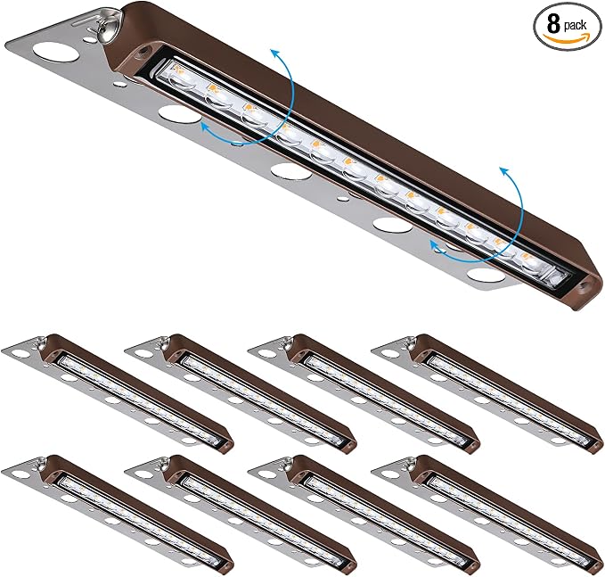 LEONLITE 8-Pack Premium Series 12 Inch Dimmable LED Hardscape Lighting 3 Way by LEONLITE