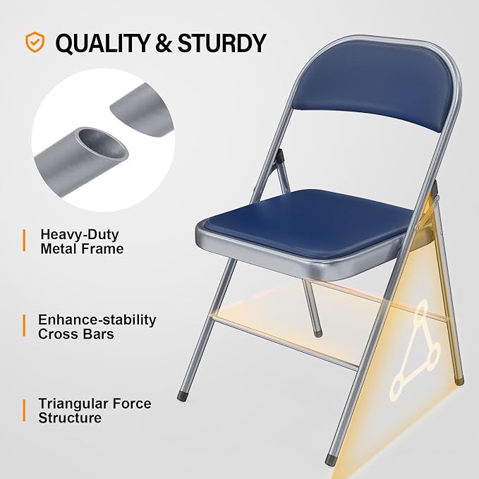 VINGLI 4 Pack Folding Chairs - Image 4