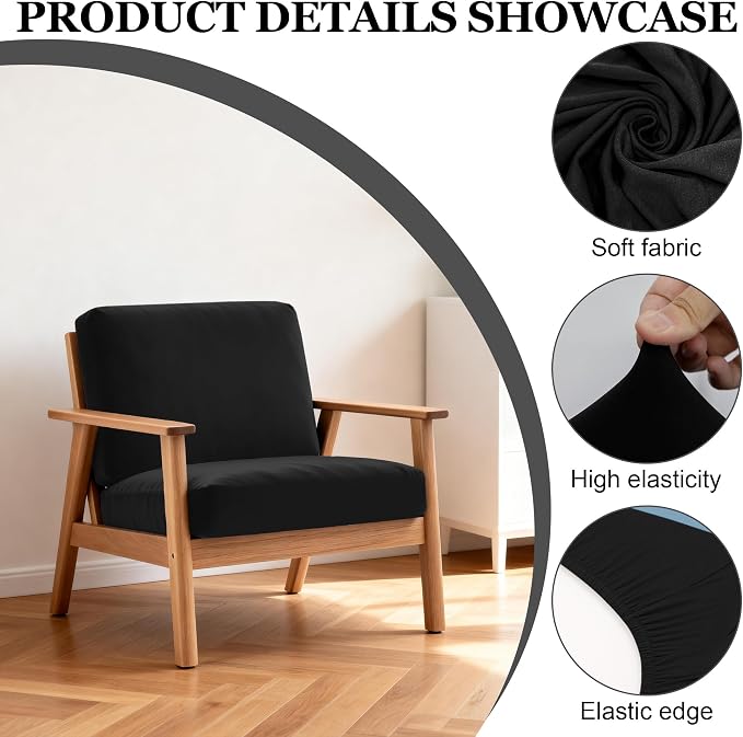 4Pcs Patio Stretch Cushion Covers, Outdoor Sofa Replacement Cover Slipcovers - Image 3