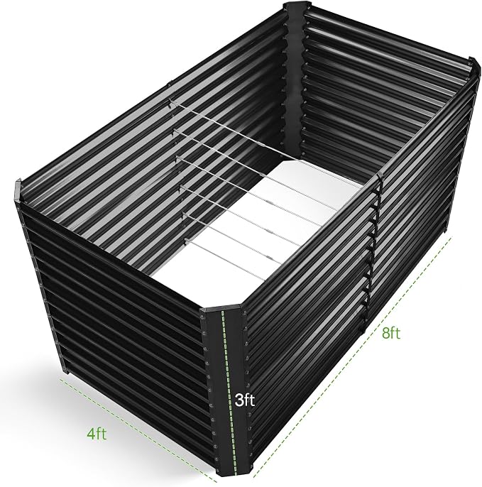 Land Guard 8x4x3ft Rectangular Galvanized Raised Garden Beds, Large-Capacity - Image 2