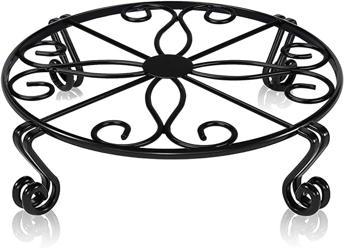 Black Plant Stand for Flower Pot Heavy Duty Potted Holder Indoor Outdoor Metal by Autopromake