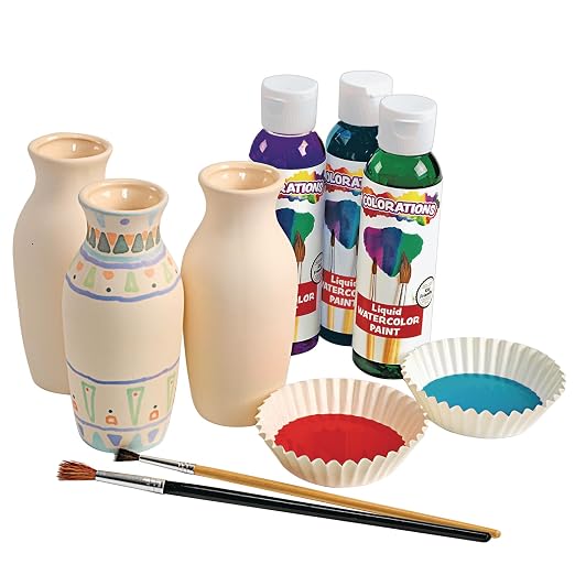 Colorations Decorative Ceramic Vases, Unfinished, Coated Inside, Ready to - Image 5