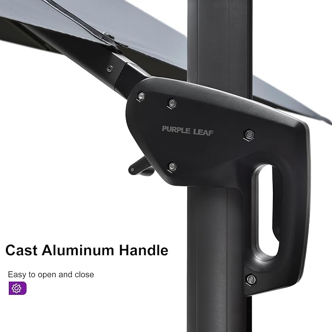 PURPLE LEAF 11.5' X 11.5' Telescopic Patio Umbrella - Image 7