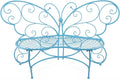 Alpine Corporation BAZ400BL Indoor Outdoor Metal Butterfly Shaped Garden Bench by AlpineCorporation