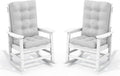 SERWALL Oversized Outdoor Rocking Chair Set of 2, HDPE Rocker by SERWALL