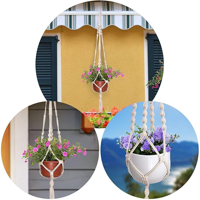 MIPON 3 Pack Macrame Plant Hanger Indoor Hanging Planter Holder - Image 6