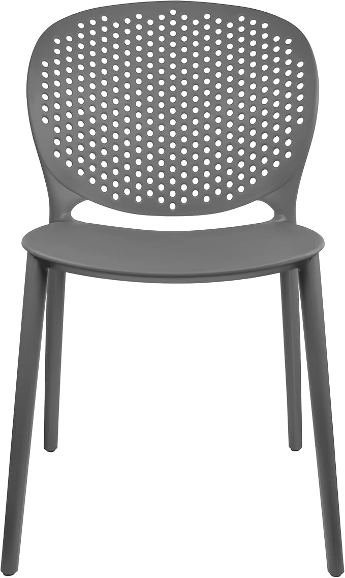 2xhome Set of 2 Patio Dining Chairs | Modern Stackable Outdoor Pool Side Chair - Image 5