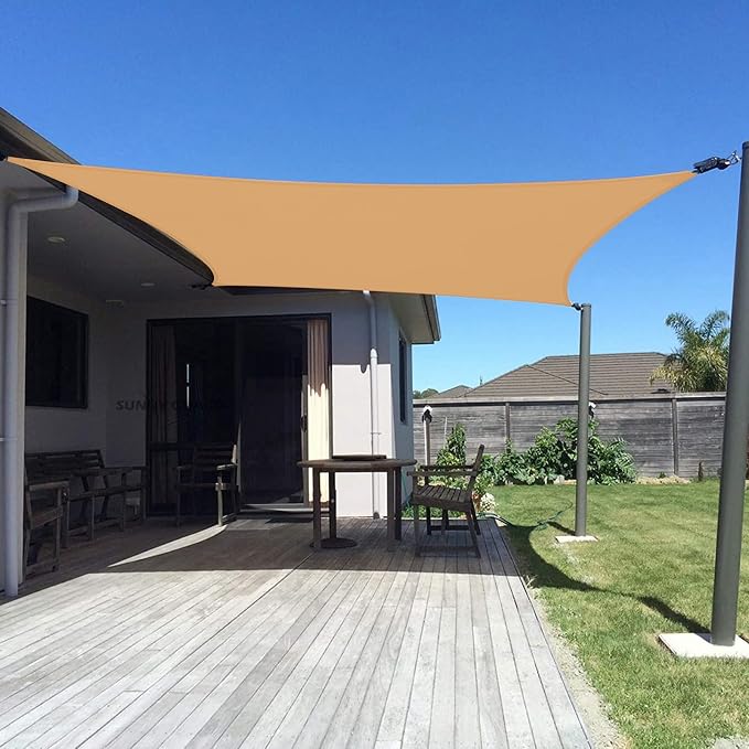 SUNNY GUARD Custom Size 7'x9' Peach Fuzz Sun Shade Sail Rectangle UV Block Shade by SUNNYGUARD