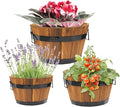 Idzo Set of 3 Wooden Upgraded Brown Orange Flower Boxes Outdoor, Durable Acacia by Idzo