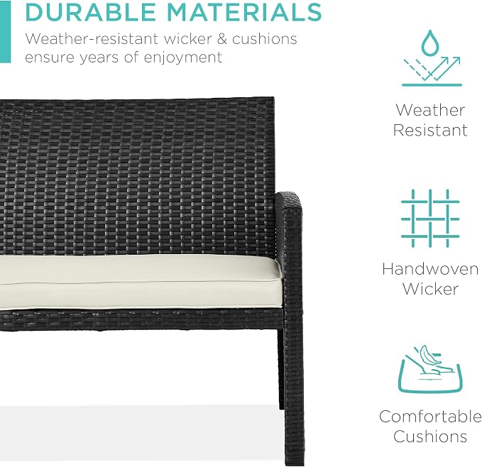 Best Choice Products 4-Piece Outdoor Wicker Patio Conversation Furniture Set - Image 3