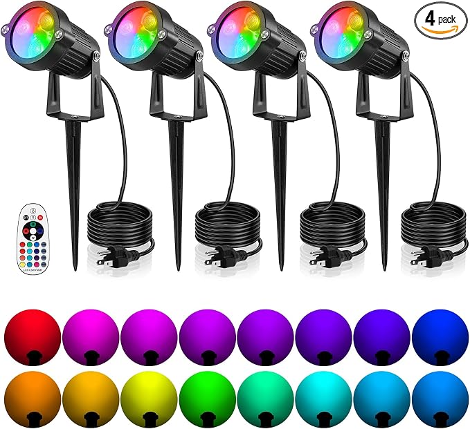 OurLeeme Lawn Flood Light Stake, 2-in-1 Waterproof Outdoor Remote controlle by OURLEEMELIGHTING
