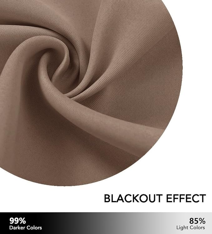 NICETOWN Room Darkning Bedroom Curtain W84 x L84, Stainless Steel Grommet Top - Image 7
