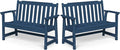 Ciokea 49" Heavy Duty Outdoor Bench Set of 2, HDPE Weatherproof Garden Bench by CIOKEA