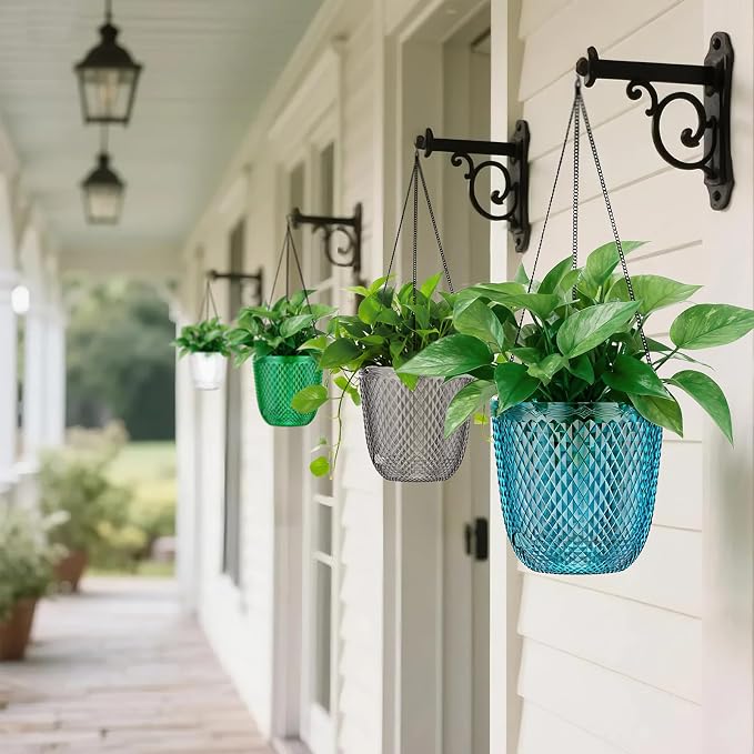 QCQHDU Self Watering Hanging Pots, 2 Pack 5.7 Inch Hanging Planters - Image 7