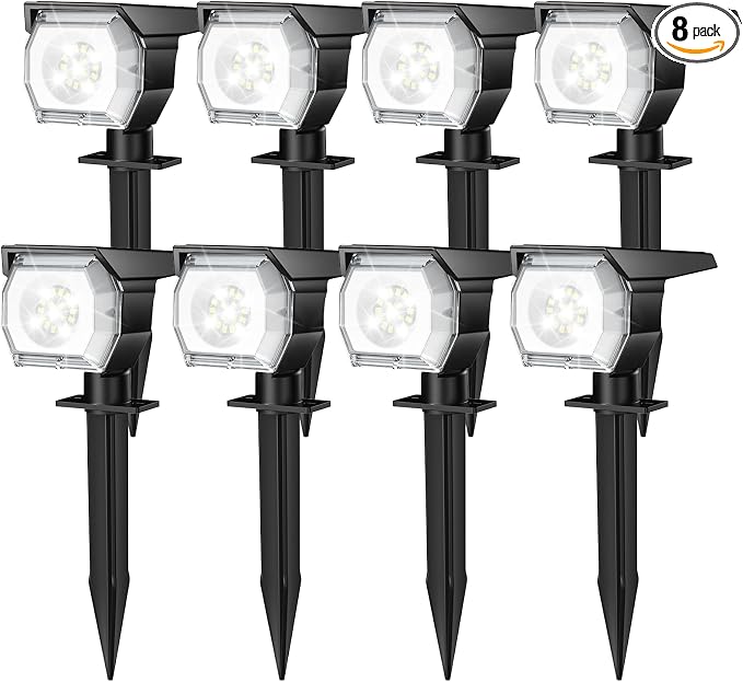 EIUIO Solar Outdoor Lights, 3 Lighting Modes Solar Spot Lights Outdoor by Lightupyourlife