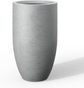 Kante 24 Inch Tall Round Concrete Planter, Large Indoor Outdoor Plant Pots by Kante