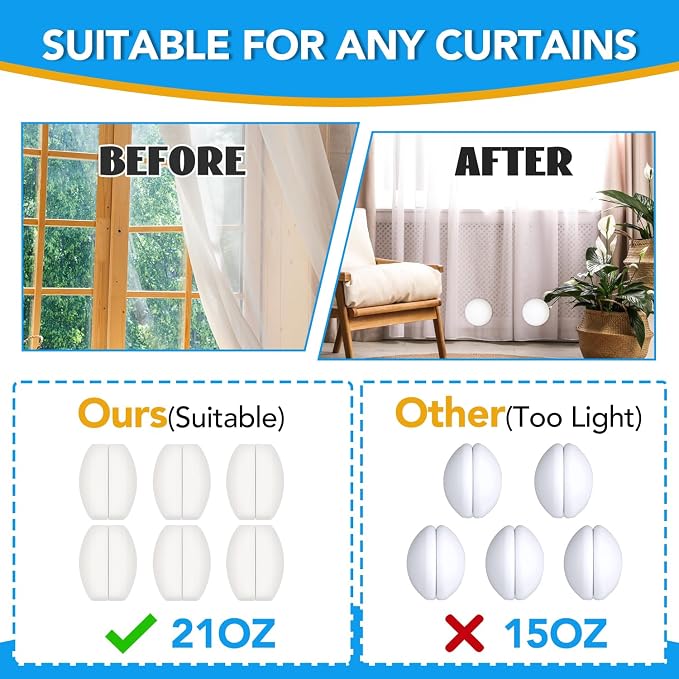 12 Pcs Shower Curtain Weights, Silicone Wrapped Heavy Duty Shower Curtain - Image 5