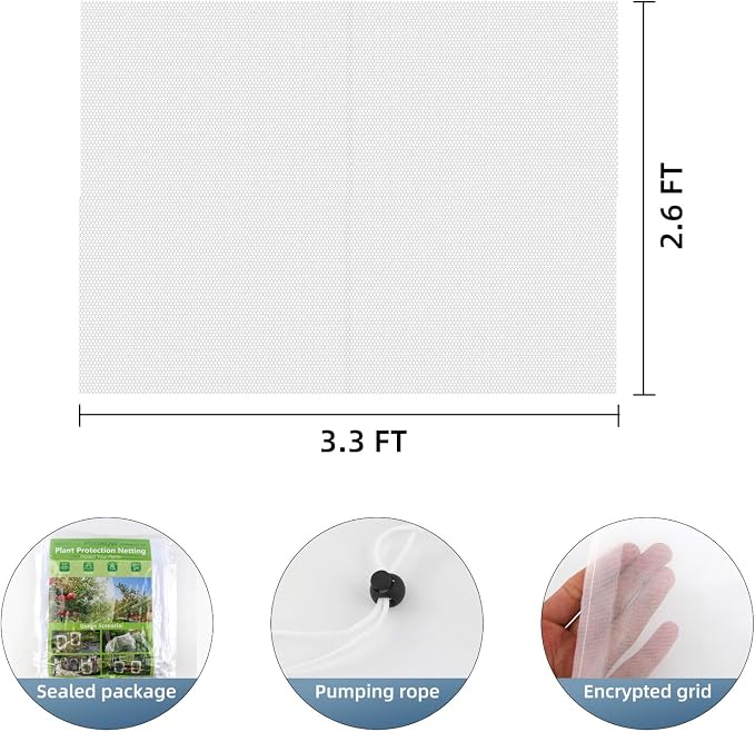Bird Netting for Garden Protection, CANAGROW 4 Pack Garden Plant Mesh Netting - Image 2