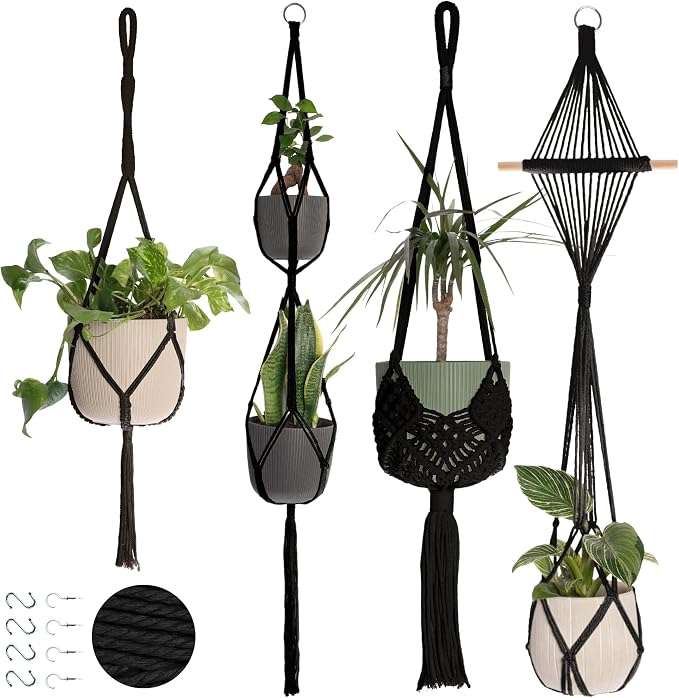 Nook Theory 4-Pack Macrame Plant Hangers by NookTheory