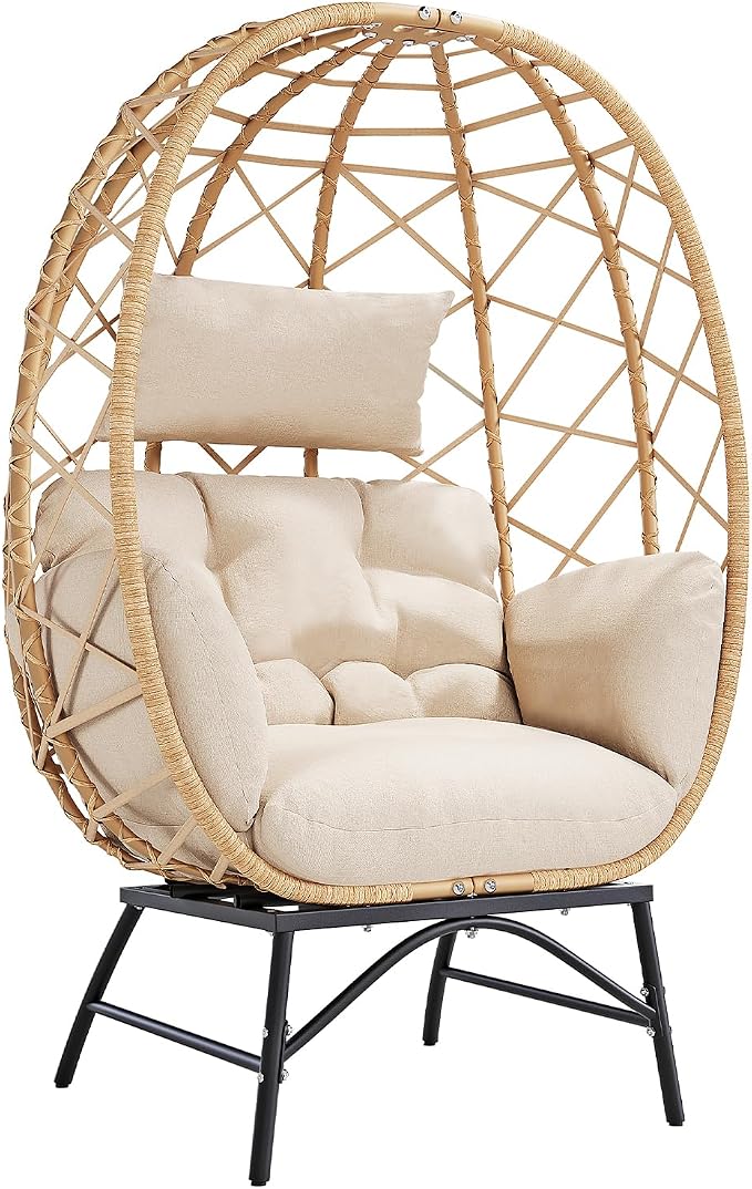 SWITTE Wicker Egg Chair Outdoor, Oversized Patio Lounge Chairs by SWITTE