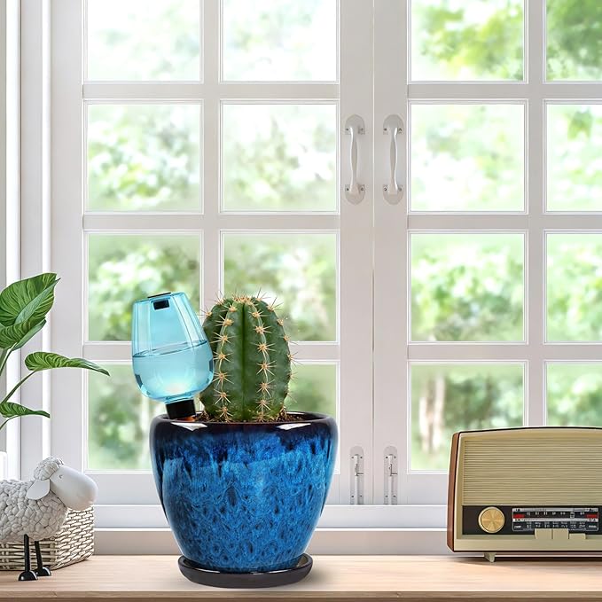 Ceramic Pots for Plant with Self Watering Globes, 10 inch Planters for Indoor - Image 6