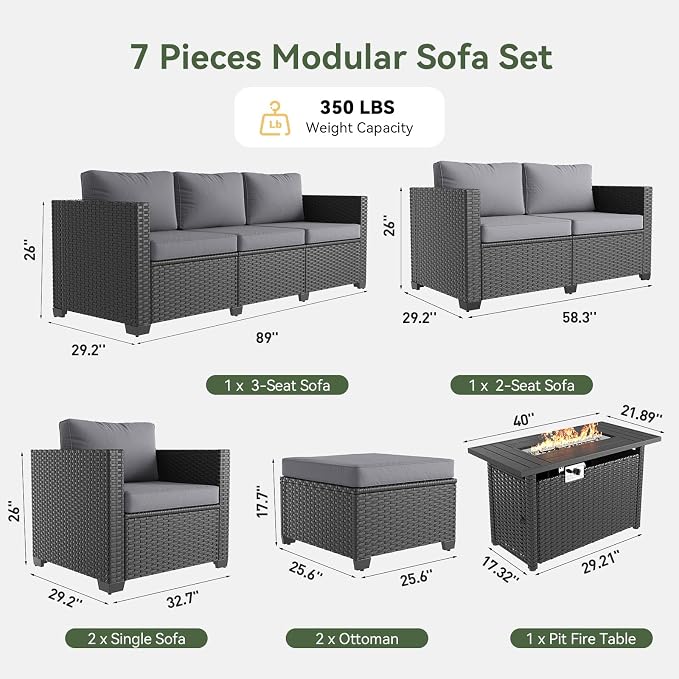 Aoxun 7 Piece Patio Furniture Set - Image 7