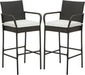 COSTWAY Wicker Bar Stools Set of 2, Patio Bar Height Chairs by COSTWAY