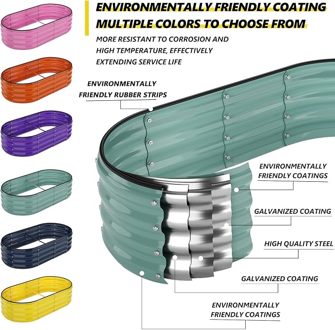 Galvanized Metal Planter Round Raised Garden Bed Kit - Image 3