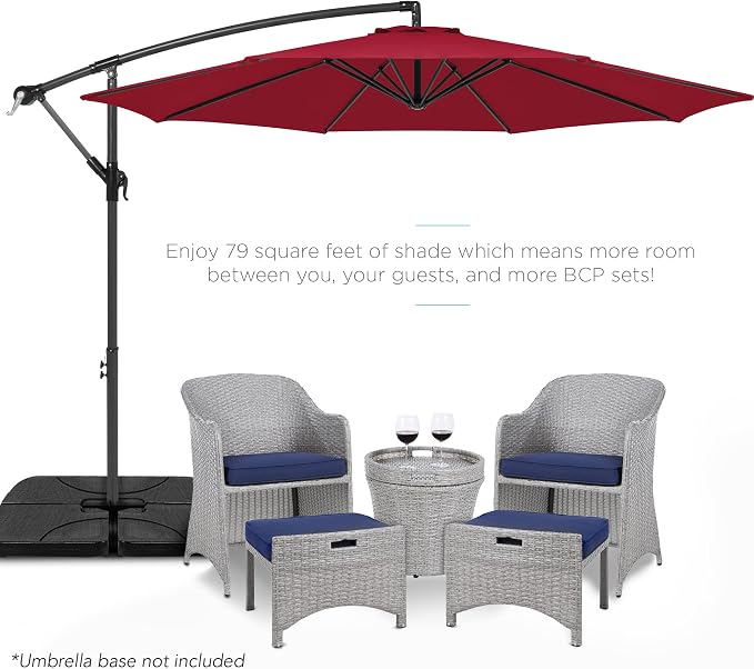 Best Choice Products 10ft Offset Cantilever Hanging Market Patio Umbrella - Image 2