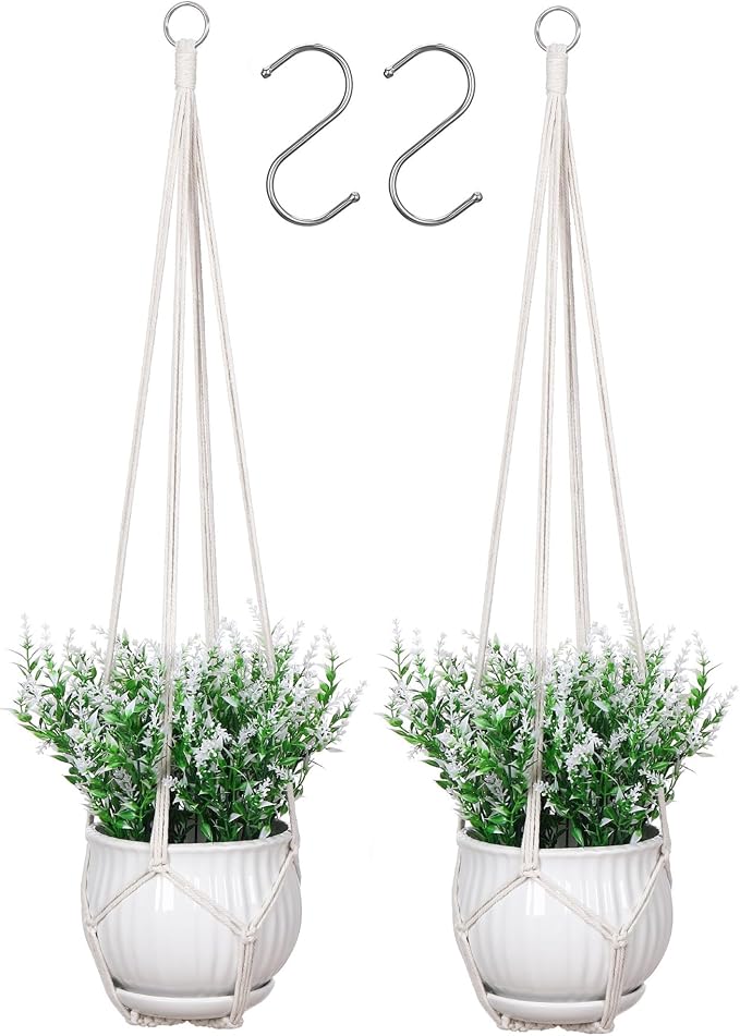 YIBOT Macrame Plant Hanger Indoor Set of 2 - Image 7