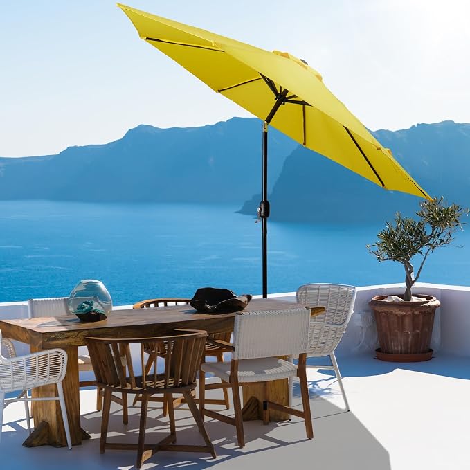 Backyard Expressions 9 ft. Patio Umbrella, Market Table Umbrella w/Tilt and - Image 7