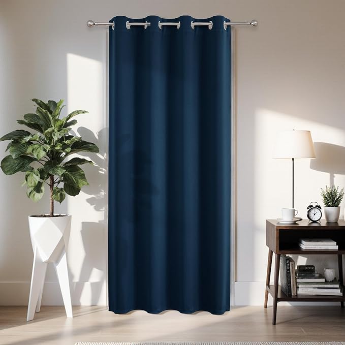 Joydeco Blackout Door Curtain for Doorway Privacy 72 Inches Long, Grommet by JOYDECO