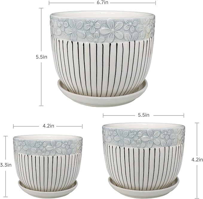 Ton Sin Grey Flower Pots, Texture Planter - Image 2