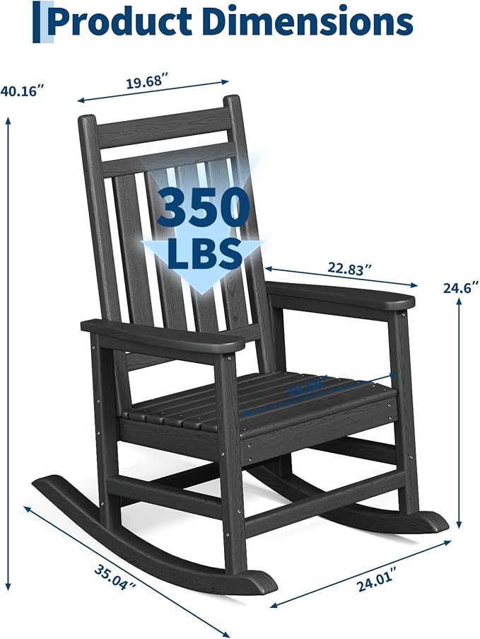 HDPE Rocking Chair Outdoor Set of 4 - Image 2