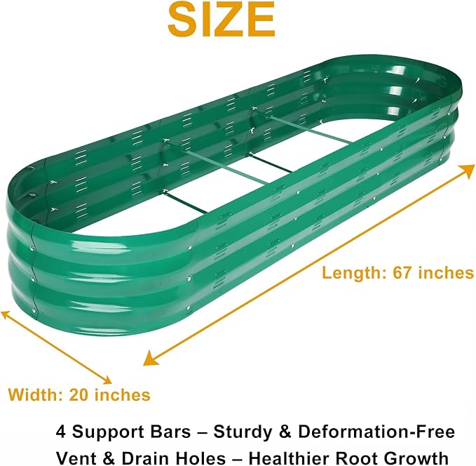 GADI Raised Garden Bed Kit for Vegetables Flower Galvanized Metal Planter Boxs - Image 3