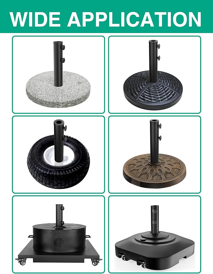 QZER Umbrella Pole Mount Stand Tube, Universal Umbrella Stainless Steel Tube - Image 7