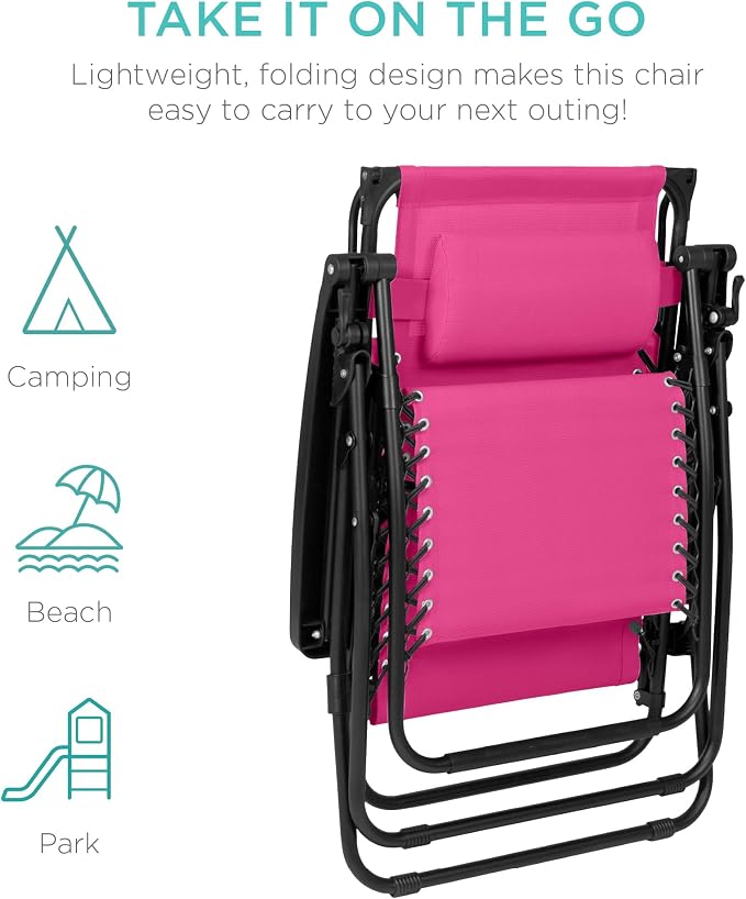 Best Choice Products Folding Zero Gravity Outdoor Recliner Patio Lounge Chair - Image 7
