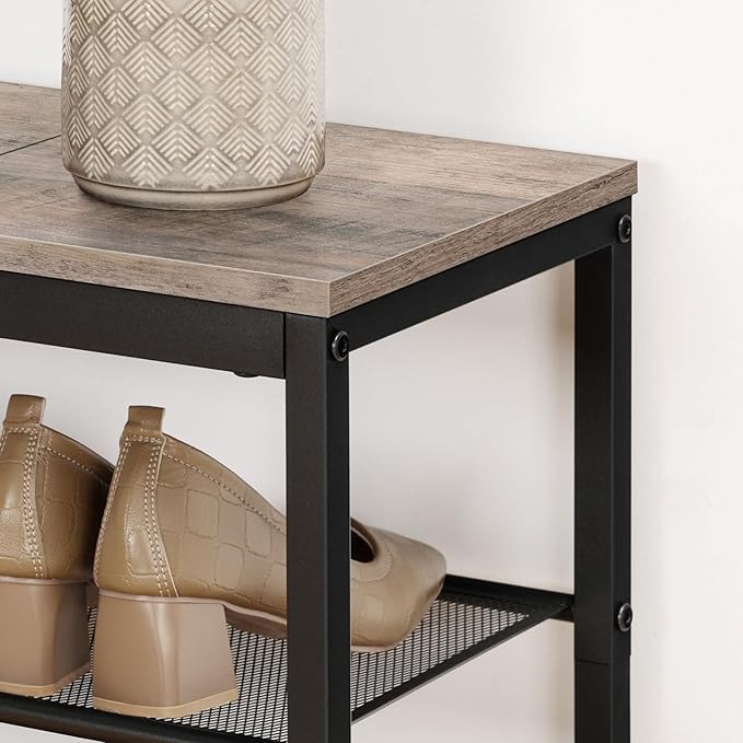 HOOBRO Shoe Bench, 3-Tier Shoe Rack, Industrial Shoe Organizer Storage Bench - Image 7