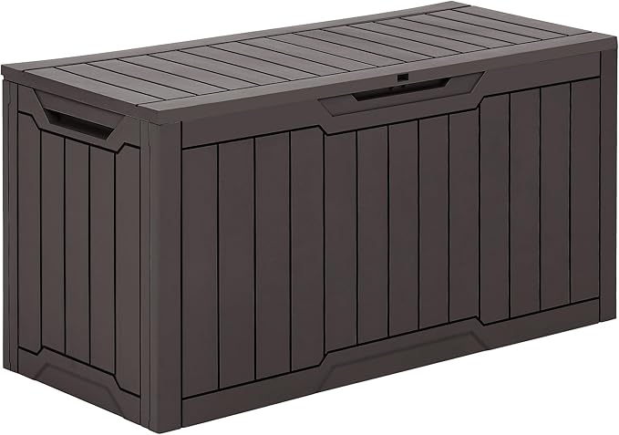 YITAHOME 80 Gallon Outdoor Storage Box, Large Water Resistant Resin Deck Box by YITAHOME