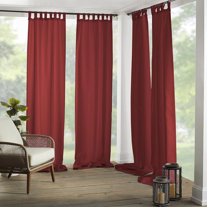 Elrene Home Fashions Matine Weatherproof Tab-Top Indoor/Outdoor Solid Color - Image 2