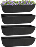 Riare 4 Pack 30 Inch Black Fabric Window Box Liners- Felt Square Trough Planter by Riare