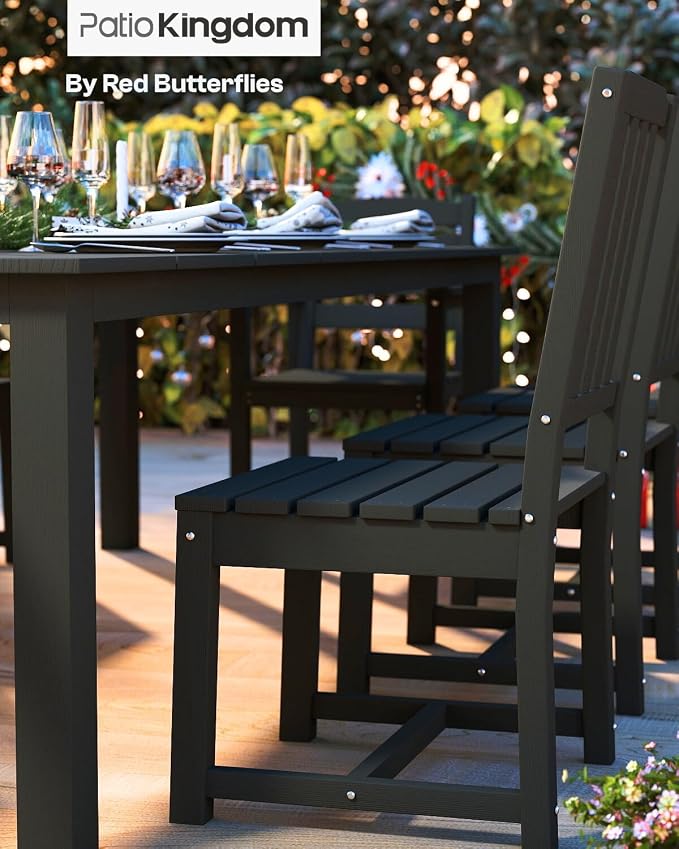 7-Piece Black Outdoor Dining Set - Image 8