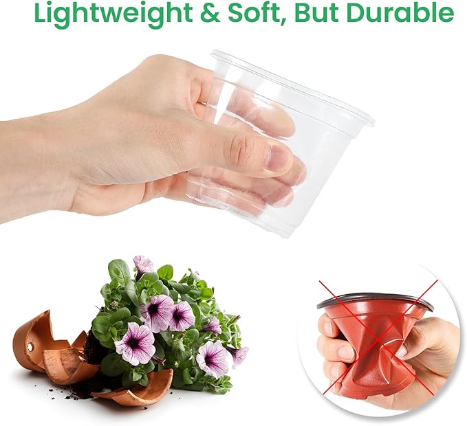 36 Packs 5/4/3.5 Inch Reinforced Clear Nursery Pots - Image 4