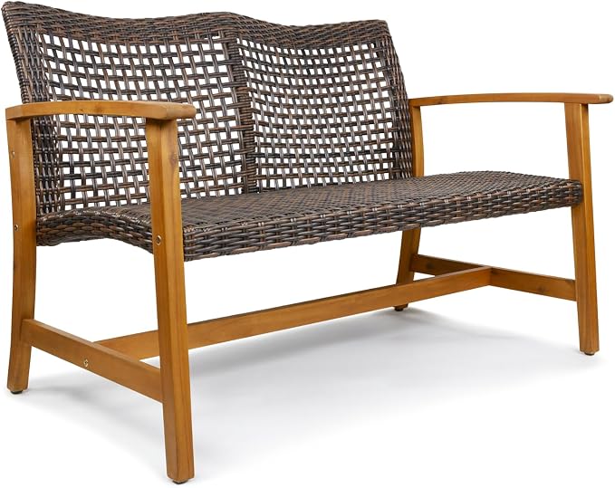 Idzo Harmonie 800lbs Capacity Outdoor Loveseat Furniture, FSC Certified Acacia - Image 7
