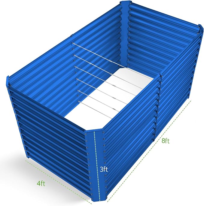 Land Guard 8x4x3ft Rectangular Galvanized Raised Garden Beds, Large-Capacity - Image 2