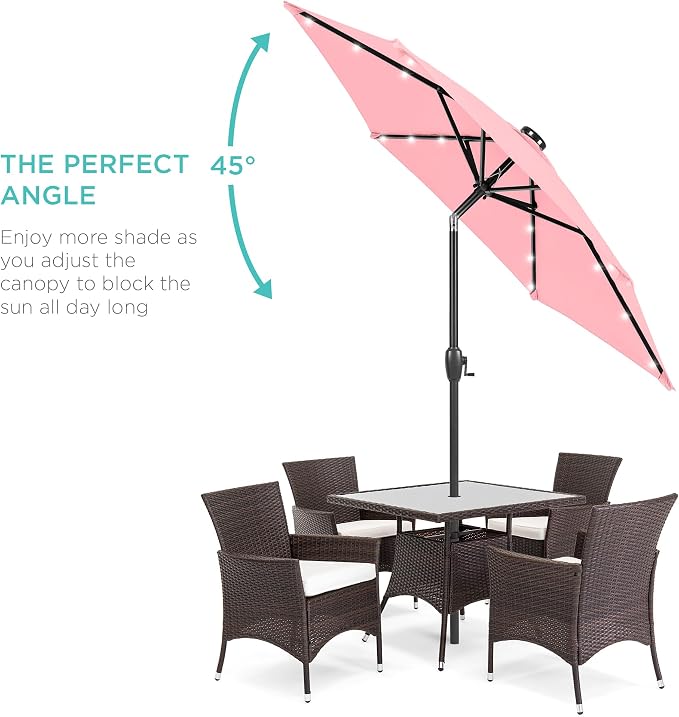 Best Choice Products 7.5ft Outdoor Solar Market Table Patio Umbrella - Image 2