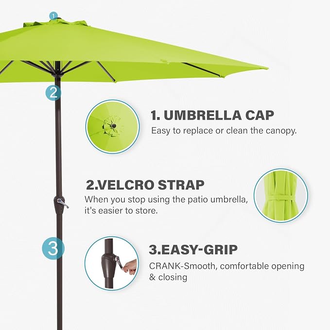 MEWAY 12ft Patio Umbrella Outdoor Table Umbrellas - Image 6