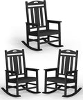 Ciokea Oversized Outdoor Rocking Chairs Set of 3, 380lbs Heavy-Duty Large Patio by CIOKEA